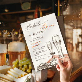 Invitación Ducha de Parejas Hand Sketch Burbujas Cervezas y B