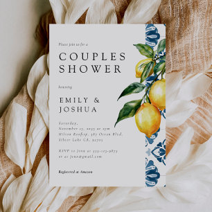 Invitación Ducha de parejas italiana Positano cítrico de limó