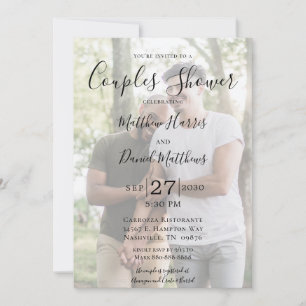 Invitación Ducha de parejas LGBTQ de 2 fotos modernas