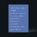 Invitación Ducha de parejas moderna azul con letras únicas y<br><div class="desc">Invitación de ducha de parejas moderna azul con letras únicas y tendencia</div>
