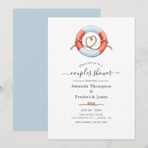 Invitación Ducha de parejas náuticas de ballenas