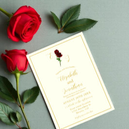 Invitación Ducha de parejas Rosa Marfil Dorado