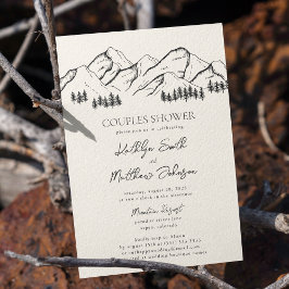 Invitación Ducha de Parejas Rústicas de Montaña Pine Tree