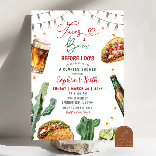 Invitación Ducha de Parejas Tacos y Cervezas Antes de Casarme