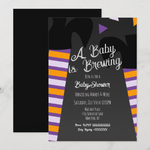 Invitación Ducha de pies de bruja para baby shower de Hallowe