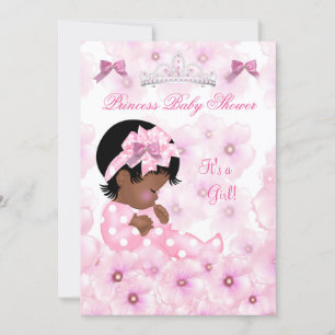 Invitación Ducha de princesa bebé niña floral étnico rosa