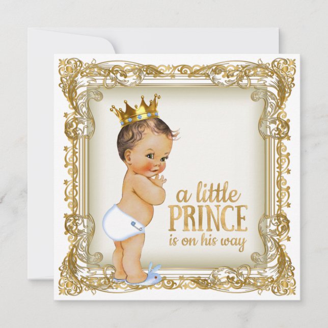 Invitación Ducha de Príncipe Bebé (Anverso)