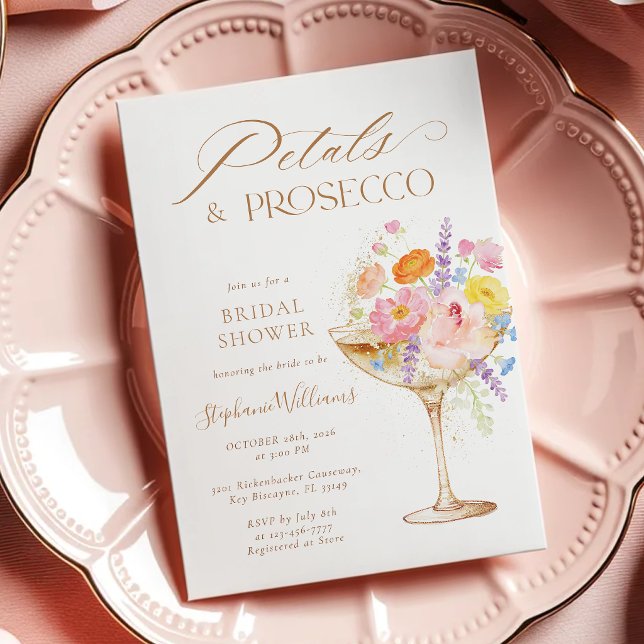 Invitación Ducha de Prosecco con Acuarela Floral (Subido por el creador)