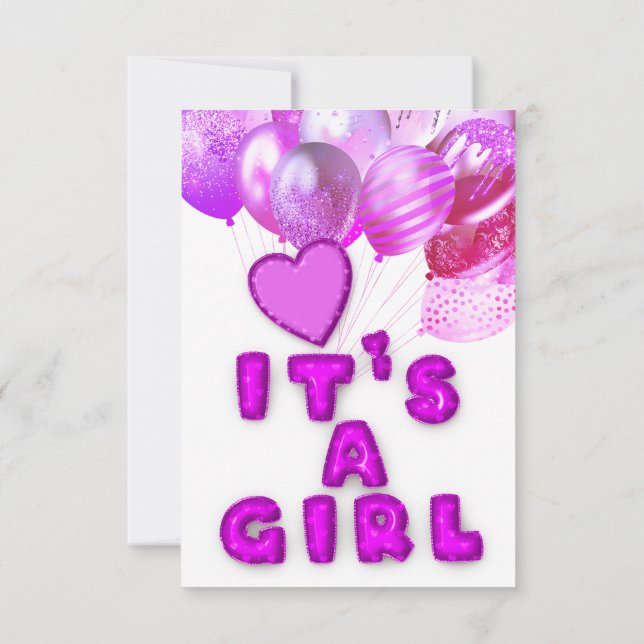 Invitación Ducha de recién nacido es un hológrafo de balones  (Reverso)