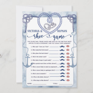 Invitación Ducha de Regalos de Boda Juego de Zapatos Tema Náu