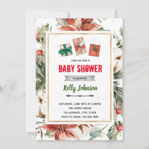 Invitación ducha de regalos más grandes de Navidad