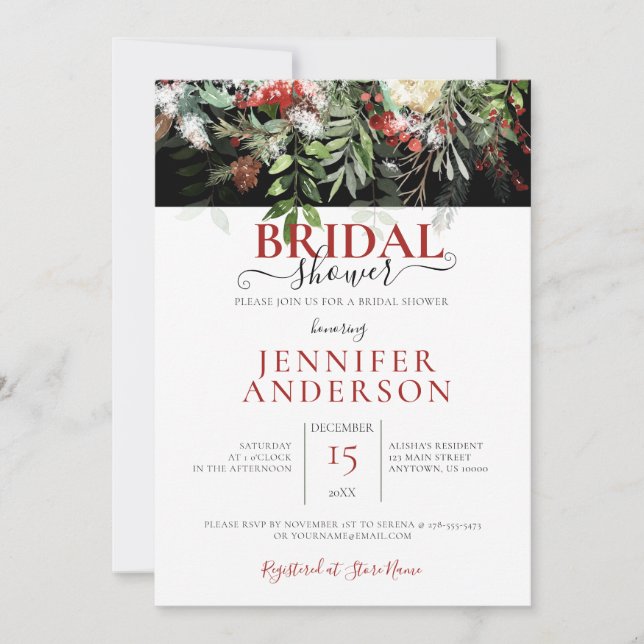 Invitación Ducha de reglaje floral de acuarela de vacaciones  (Anverso)