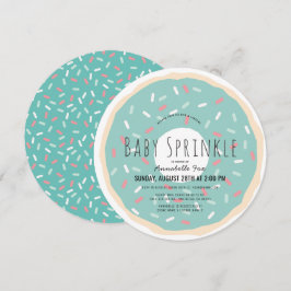 Invitación Ducha de rociador de bebé virtual de donut verde