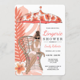 Invitación Ducha de ropa interior novia morena