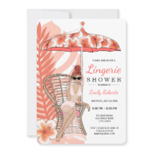 Ducha de ropa interior novia pelirroja