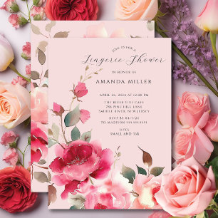 Invitación Ducha de Ropa Interior Nupcial Blush Blossom