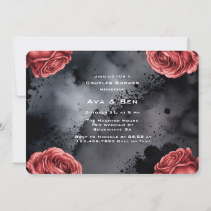 Invitación Ducha de Rosa gótica en el marco de parejas