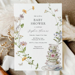 Invitación Ducha de té de flores silvestres para bebé