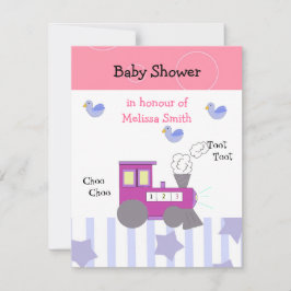 Invitación Ducha de tren Choo Choo para bebé