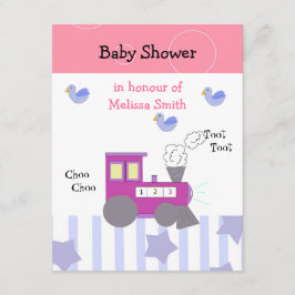 Invitación Ducha de tren Choo Choo para bebé