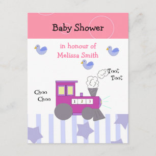Invitación Ducha de tren Choo Choo para bebé