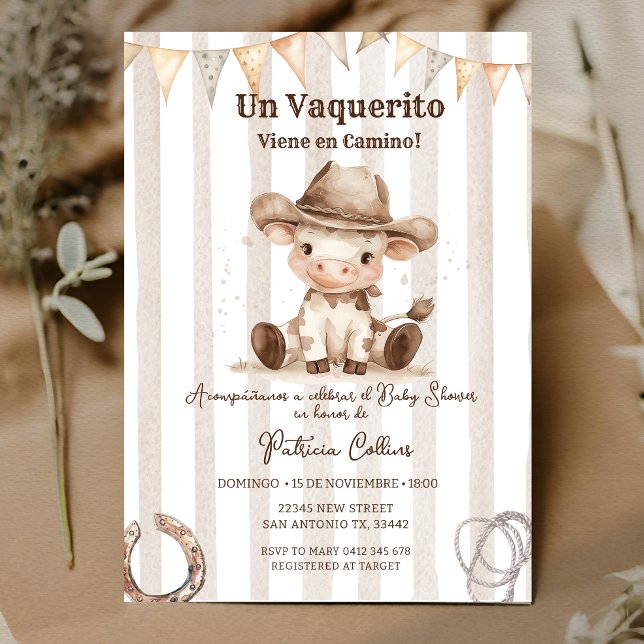 Invitación Ducha de Vaquerito Bebé Occidental Español (Subido por el creador)