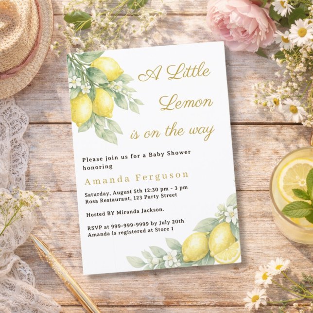 Invitación Ducha de verano con limón cítrico para bebé (Subido por el creador)