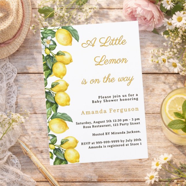 Invitación Ducha de verano con limón cítrico para bebé (Subido por el creador)
