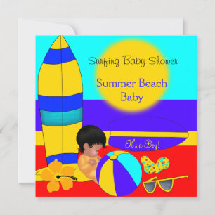 Invitación Ducha de verano para bebé niño playa bebé surf Bab