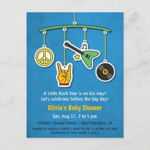 Invitación Ducha del bebé del rock-and-roll de la guitarra de