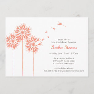 Invitación Ducha del diente de león/invitación flotantes del