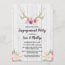 Invitación Ducha del partido de compromiso ruso Antler Floral