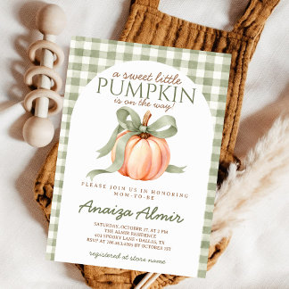 Invitación Ducha del pequeño calabacín otoñal género neutral