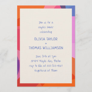 Invitación Ducha divertida y moderna para parejas con letras