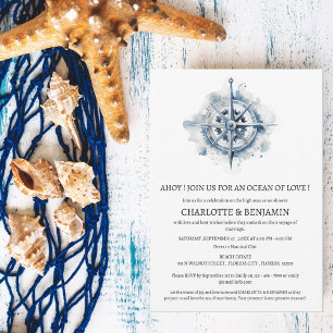 Invitación Ducha doble de playa de brújula náutica rusa