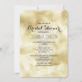 Invitación Ducha dorada de novia de piña blanca