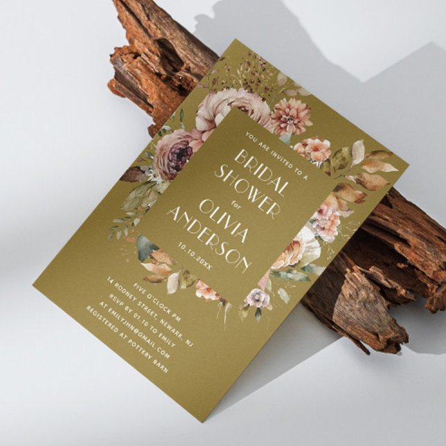 Invitación Ducha dorada de novias | Jardín de Boho Rústico (Subido por el creador)