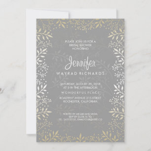 Invitación Ducha dorada y plateada de novia que respira el be