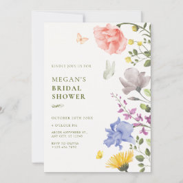 Invitación Ducha estética de jardín floral de novia