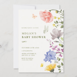 Invitación Ducha estética de jardín floral para bebés