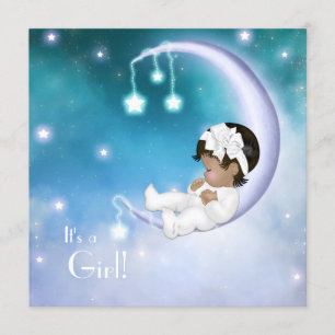 Invitación Ducha étnica de la niña de la luna púrpura
