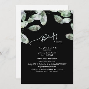 Invitación Ducha Eucalyptus Black Bride