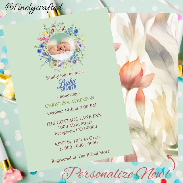 Invitación Ducha femenina de flores silvestres personalizada (Subido por el creador)