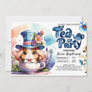 Invitación Ducha Fiesta de té de maravilla de un niño