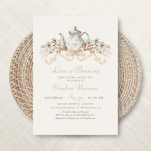 Invitación Ducha Fiesta de té de novia de otoño en Teapot