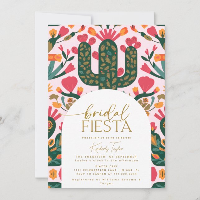 Invitación Ducha Fiesta Floral de Novias en México (Anverso)