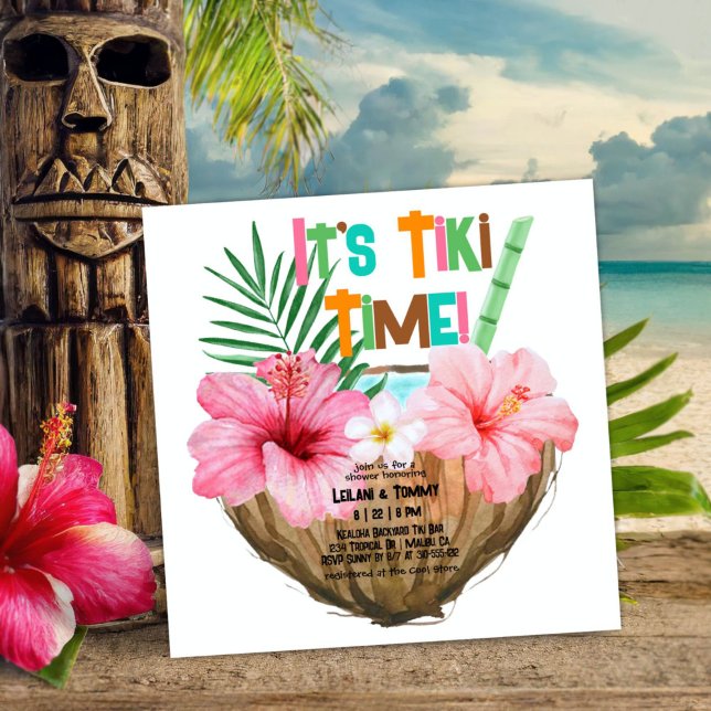 Invitación Ducha Fiesta Tropical de Cocktail de Coco (Subido por el creador)
