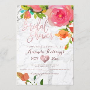 Invitación Ducha/flor marble de la novia de PixDezines