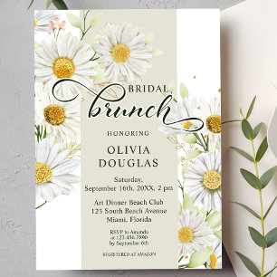 Invitación Ducha floral botánica de margaritas románticas