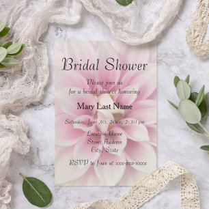 Invitación Ducha floral Dahlia rosa y blanca